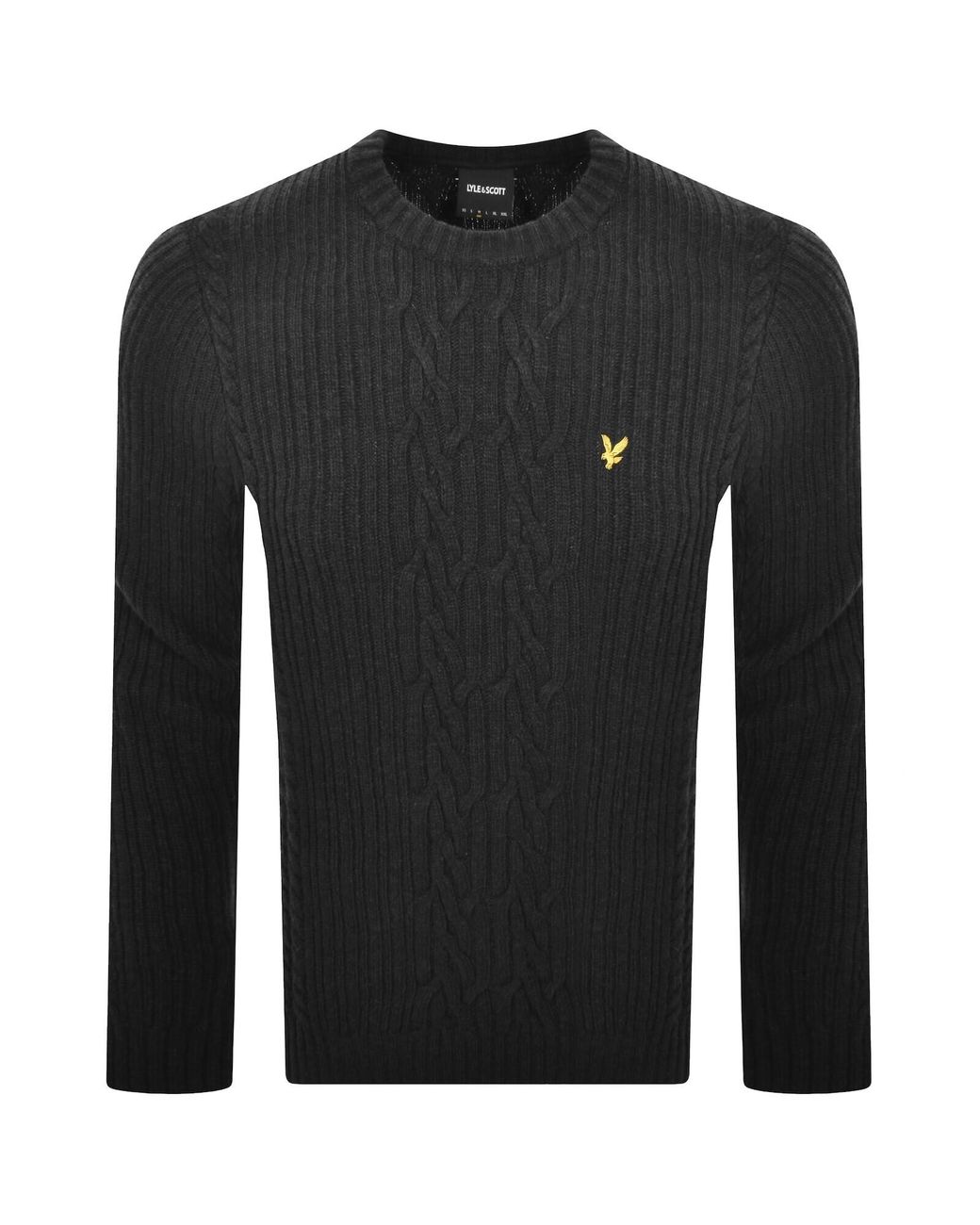 Lyle & Scott Black Cable Knit Jumper for men