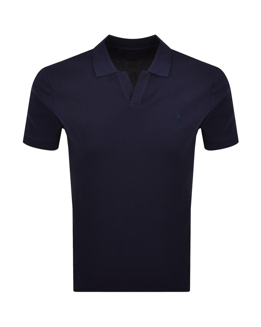 Ralph Lauren Blue Open Neck Polo T Shirt for men