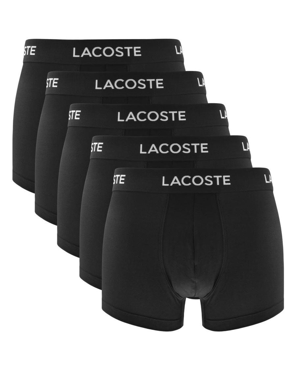 Lacoste Black 5 Pack Casual Trunks for men