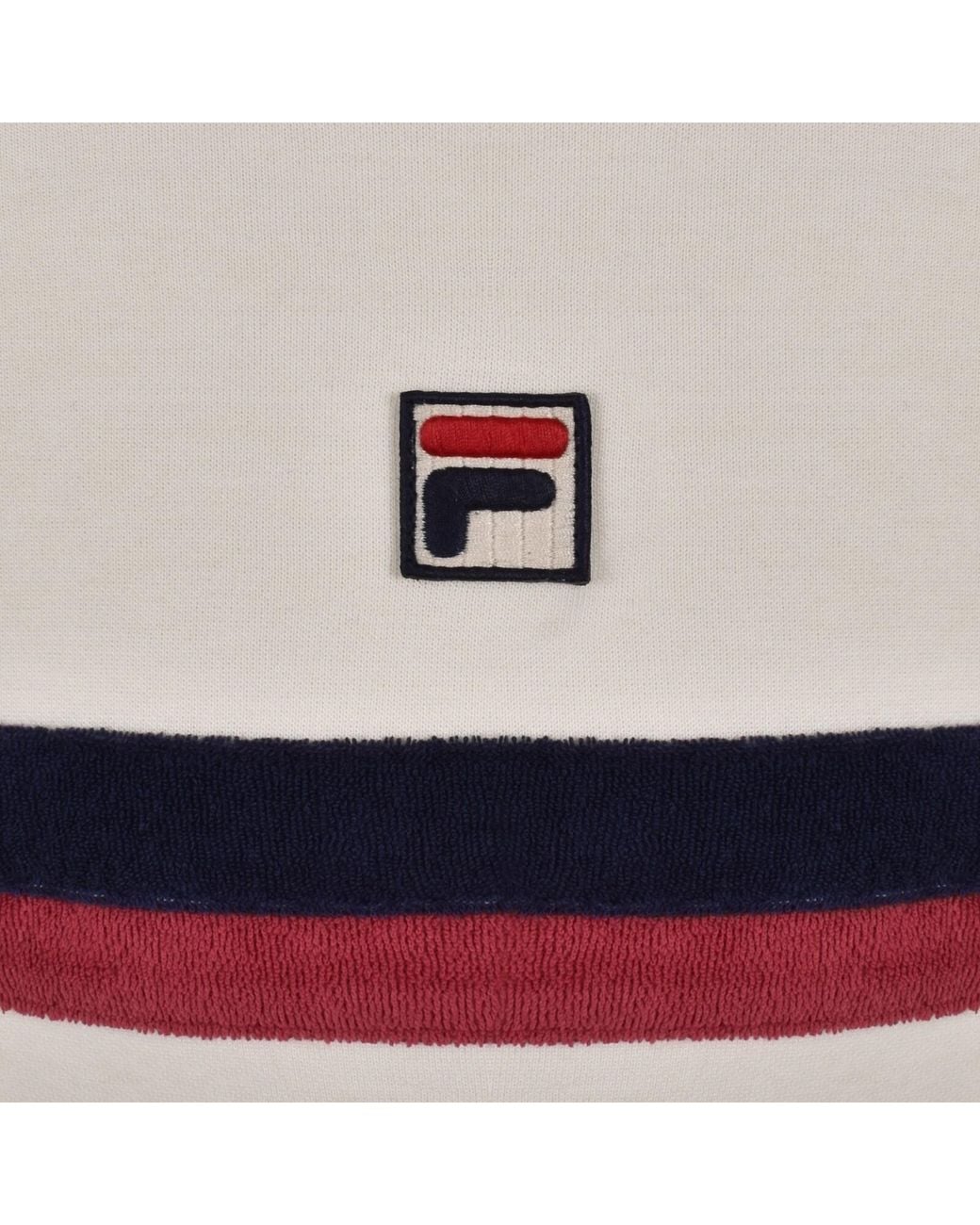Fila White Fila Enrico Terry Stripe Track Top for men