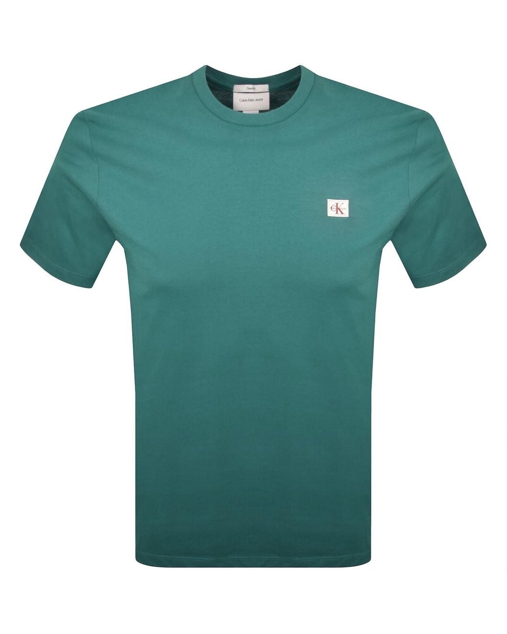 Calvin Klein Green Jeans Badge T Shirt for men