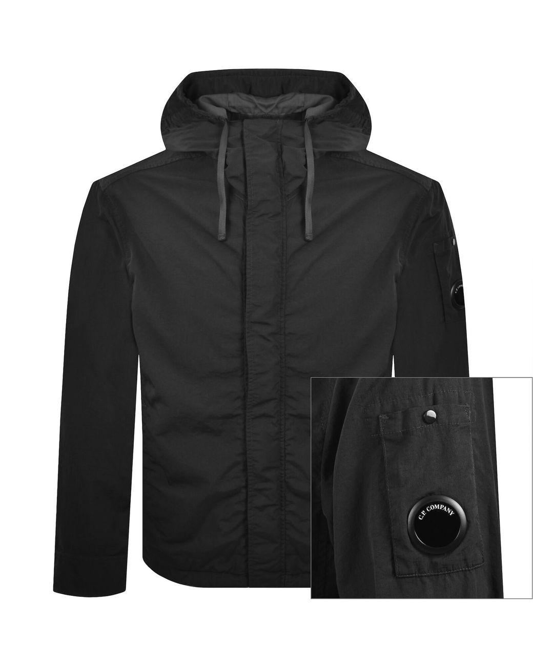 C P Company Black Cp Company Hooded Overshirt for men