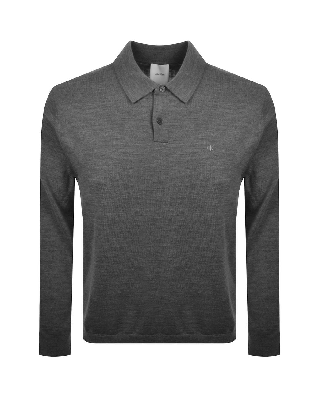 Calvin Klein Gray Knit Polo T Shirt for men
