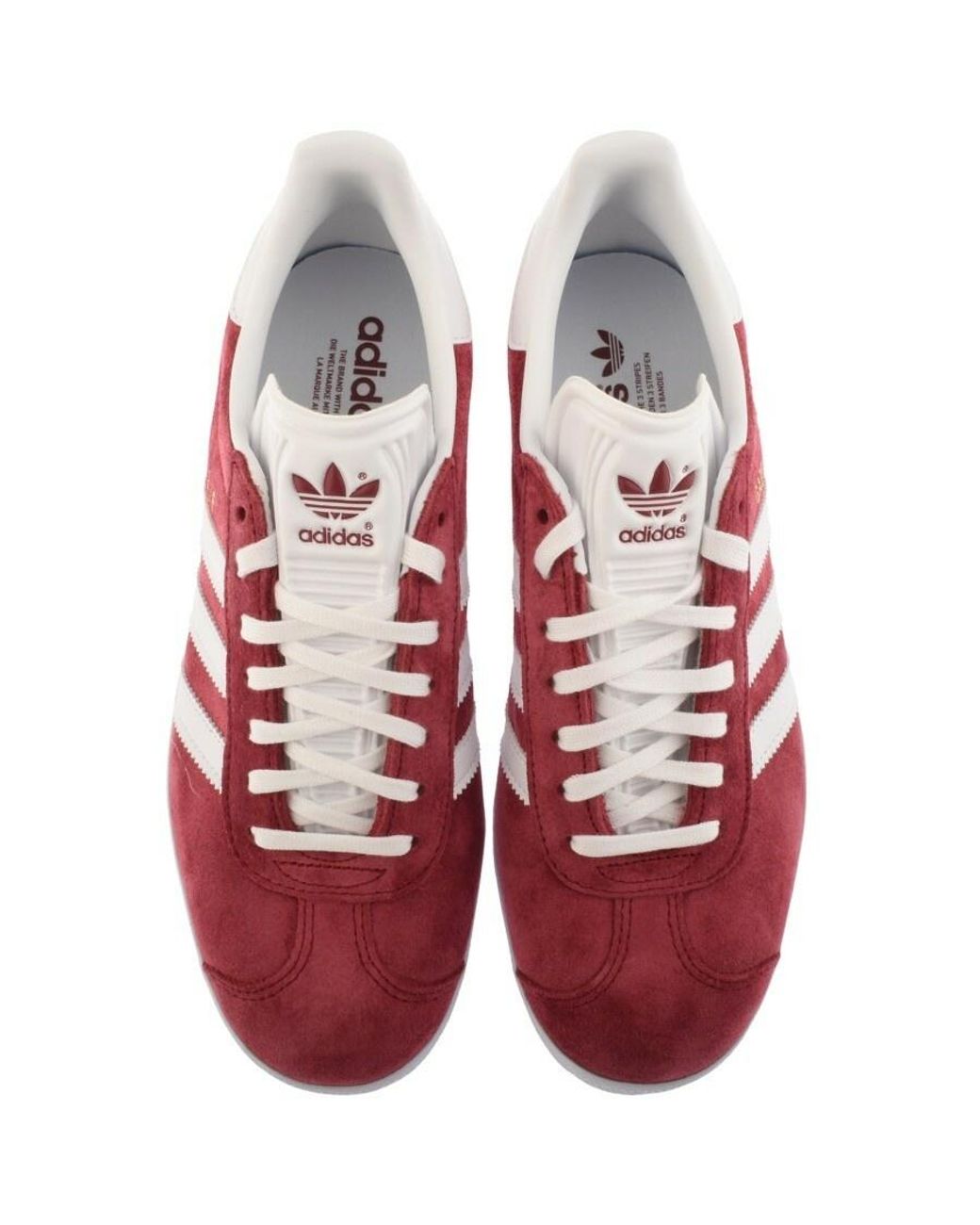 adidas Originals Lace Gazelle Trainers in Burgundy (Red) for Men | Lyst