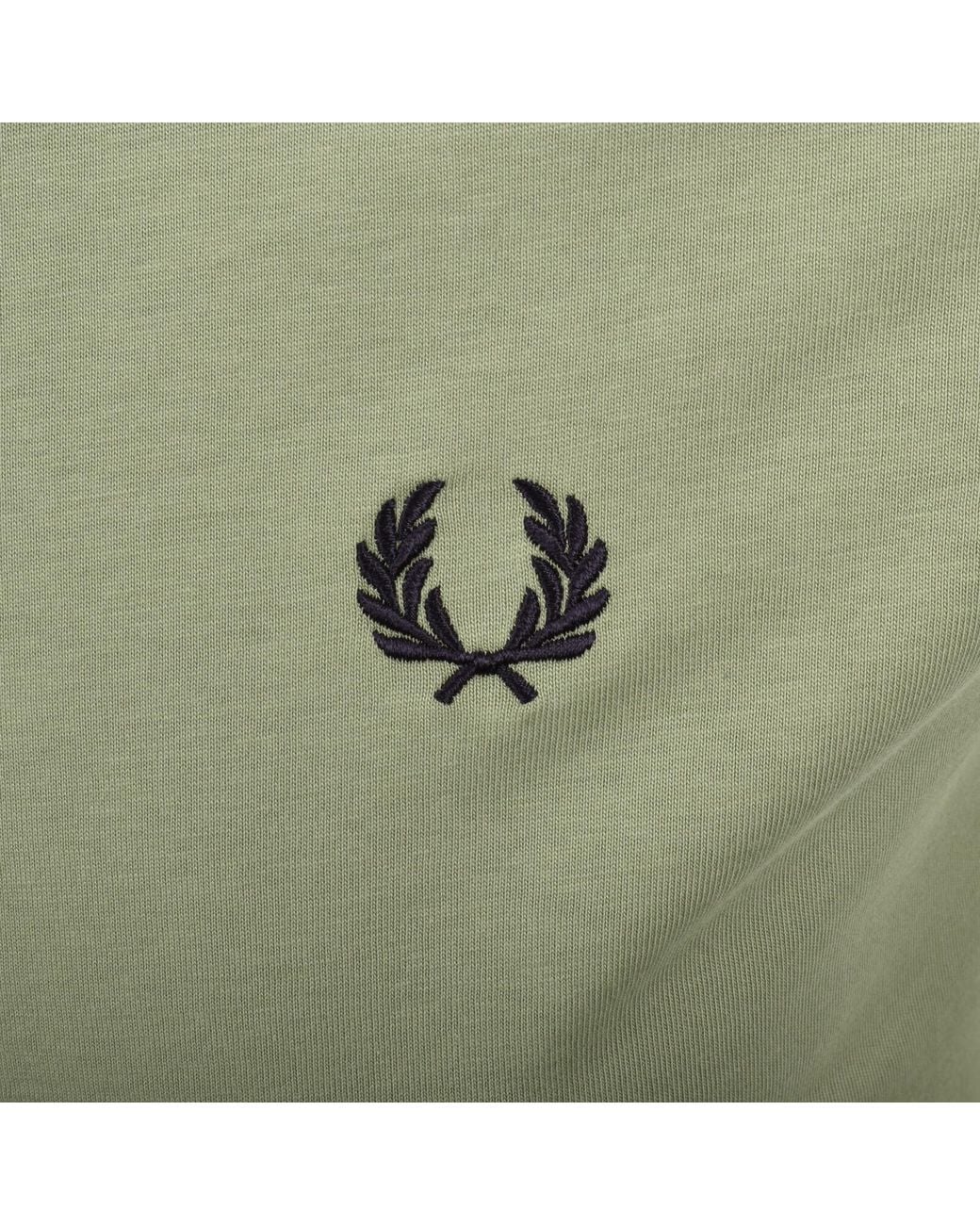 Fred Perry Green Twin Tipped T Shirt Seagrass for men