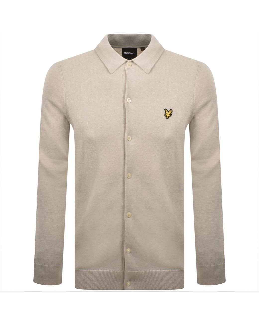 Lyle & Scott Natural Cotton Merino Knitted Shirt for men
