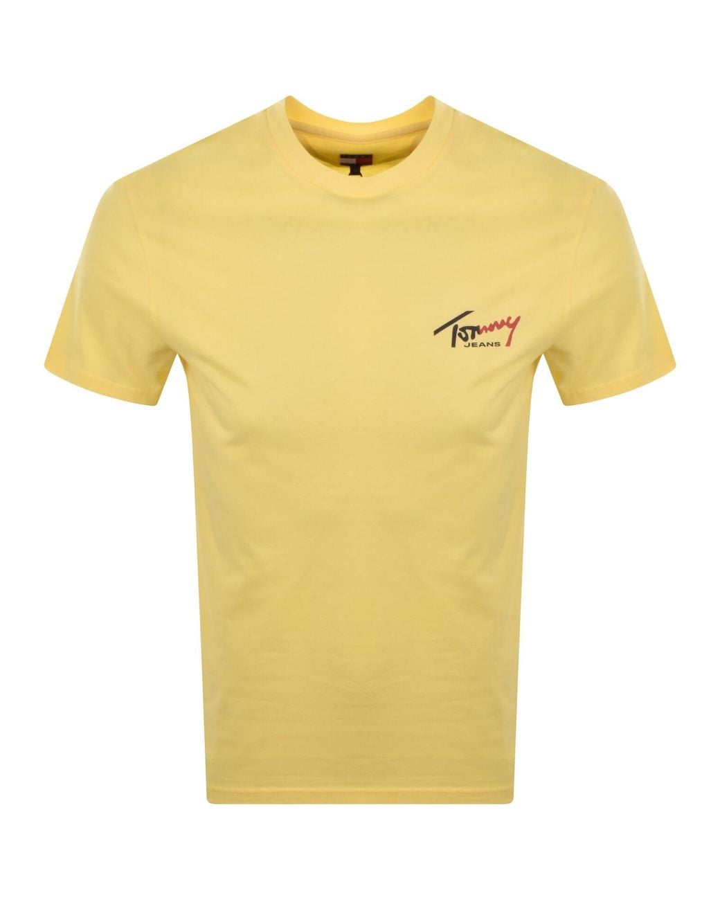Tommy Hilfiger Yellow Chest Logo T Shirt for men