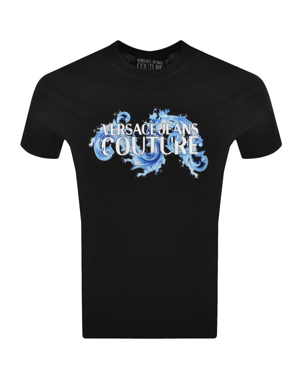 Versace Jeans Black Couture Wave Logo T Shirt for men