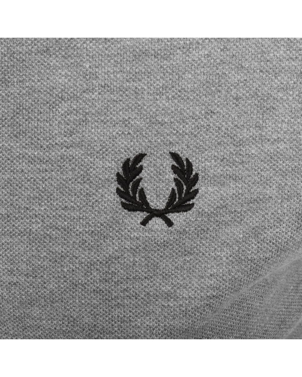 Fred Perry Gray Twin Tipped Polo T Shirt for men