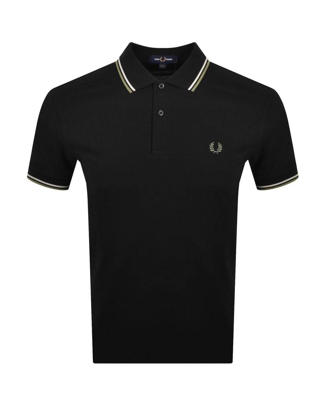 Fred Perry Black Twin Tipped Polo T Shirt for men