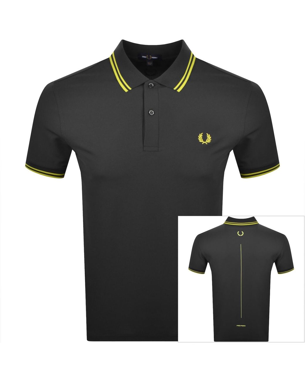 Fred Perry Black Twin Tipped Polo T Shirt for men