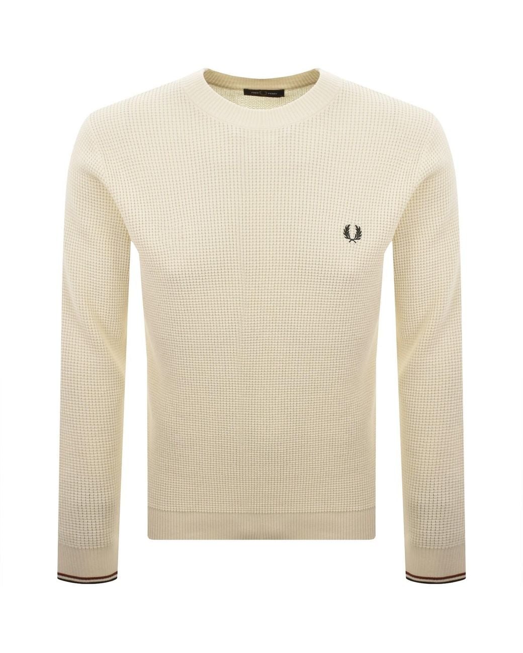 Fred Perry Natural Waffle Stitch Knit Jumper for men