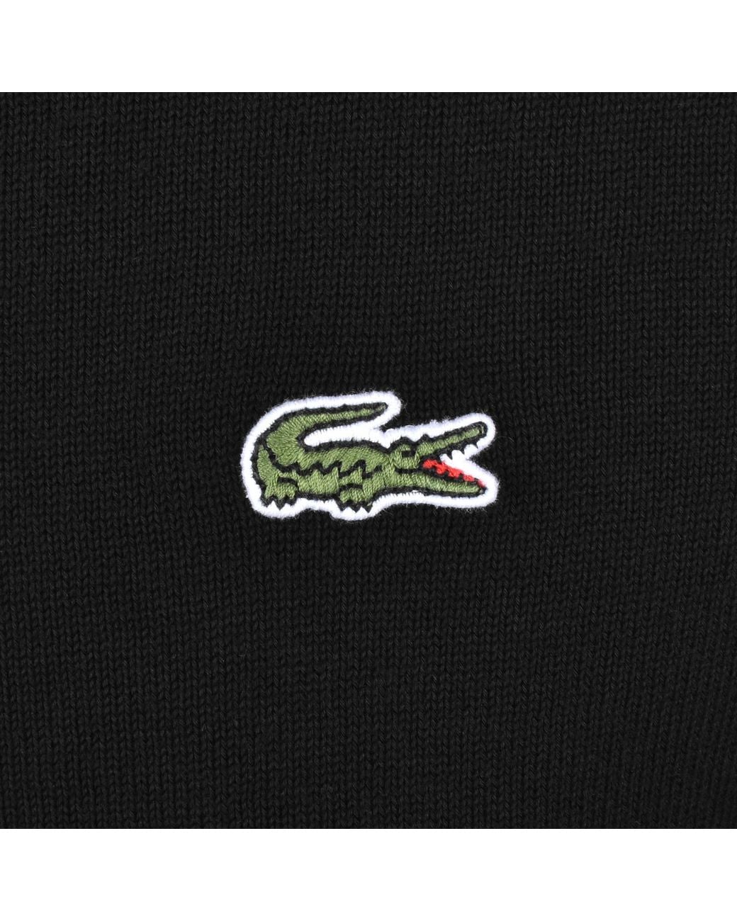 Lacoste Black Full Zip Knit Jumper for men