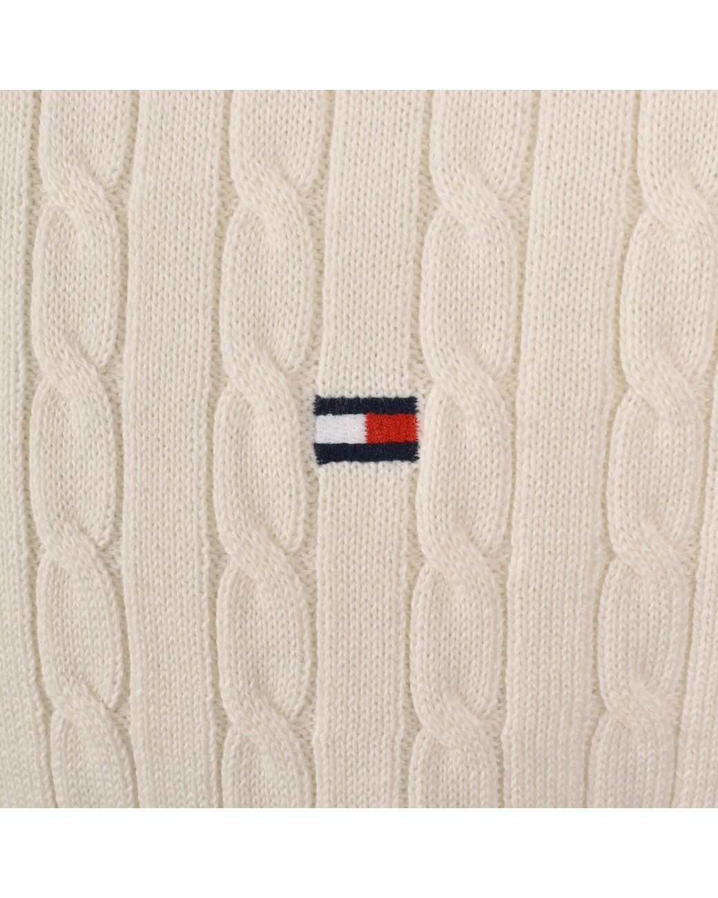 Tommy Hilfiger Natural Cable Knit Polo Ivory for men