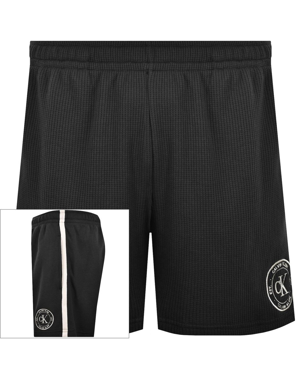 Calvin Klein Black Waffle Shorts for men