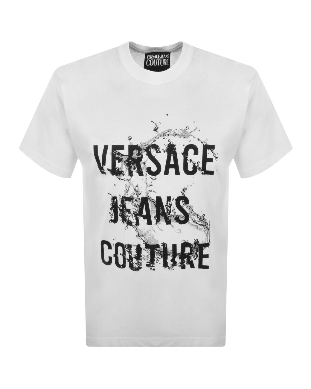 Versace Jeans White Couture Logo Splash T Shirt for men