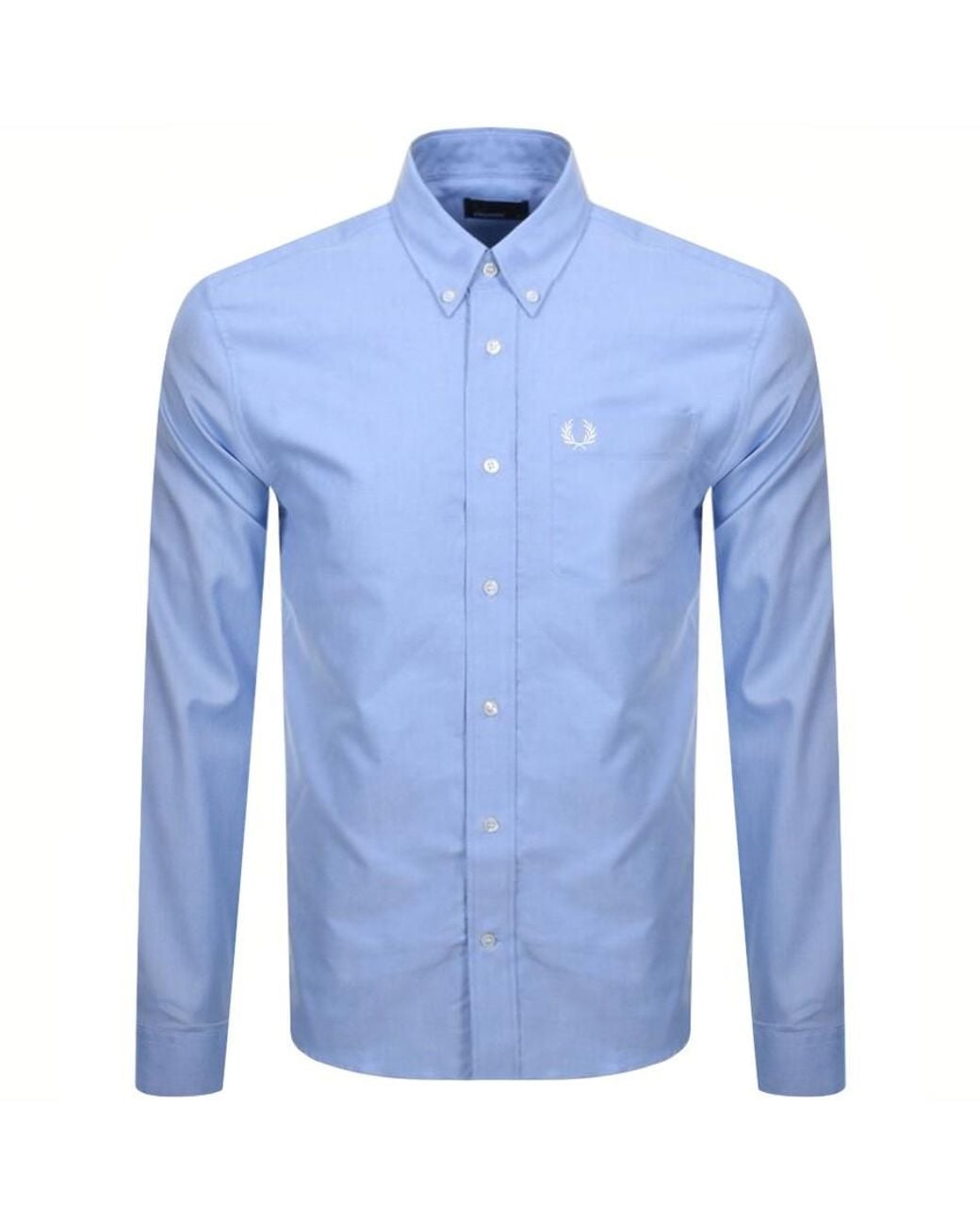 Fred Perry Blue Oxford Long Sleeve Shirt for men