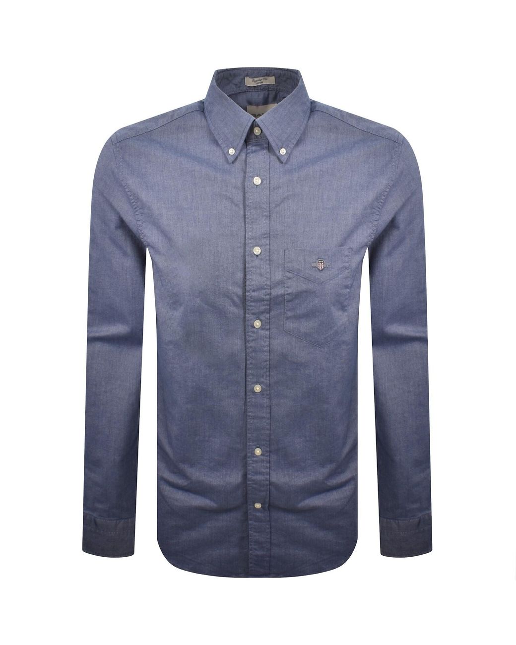Gant Blue Oxford Long Sleeved Shirt for men