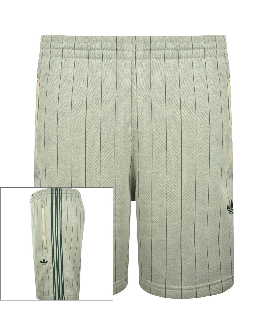 Adidas Originals Green Pinstripe Shorts for men