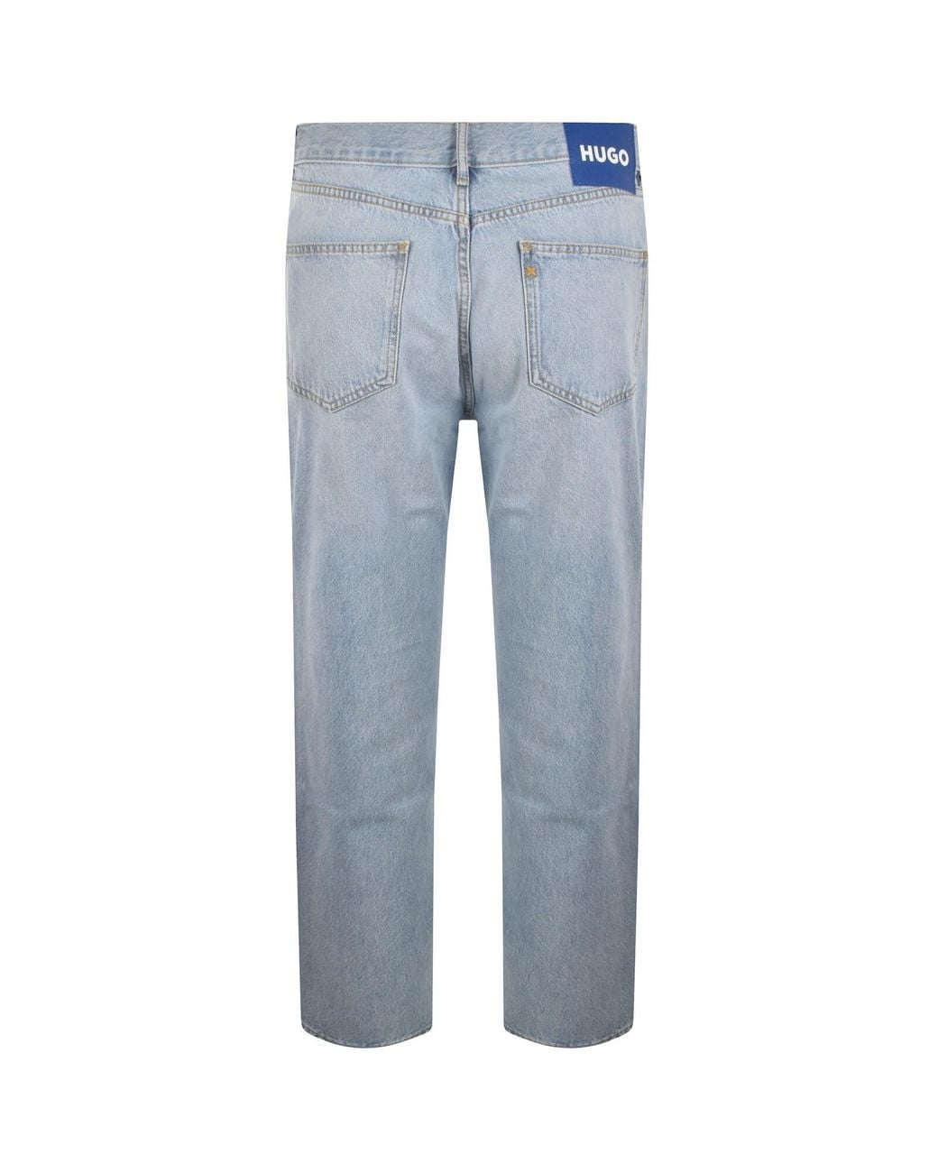 HUGO Blue Straight Fit Jonah Light Wash Jeans for men