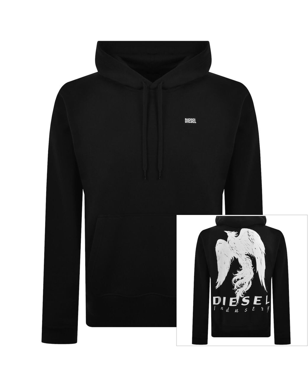 DIESEL Black S Macs Hoodie for men