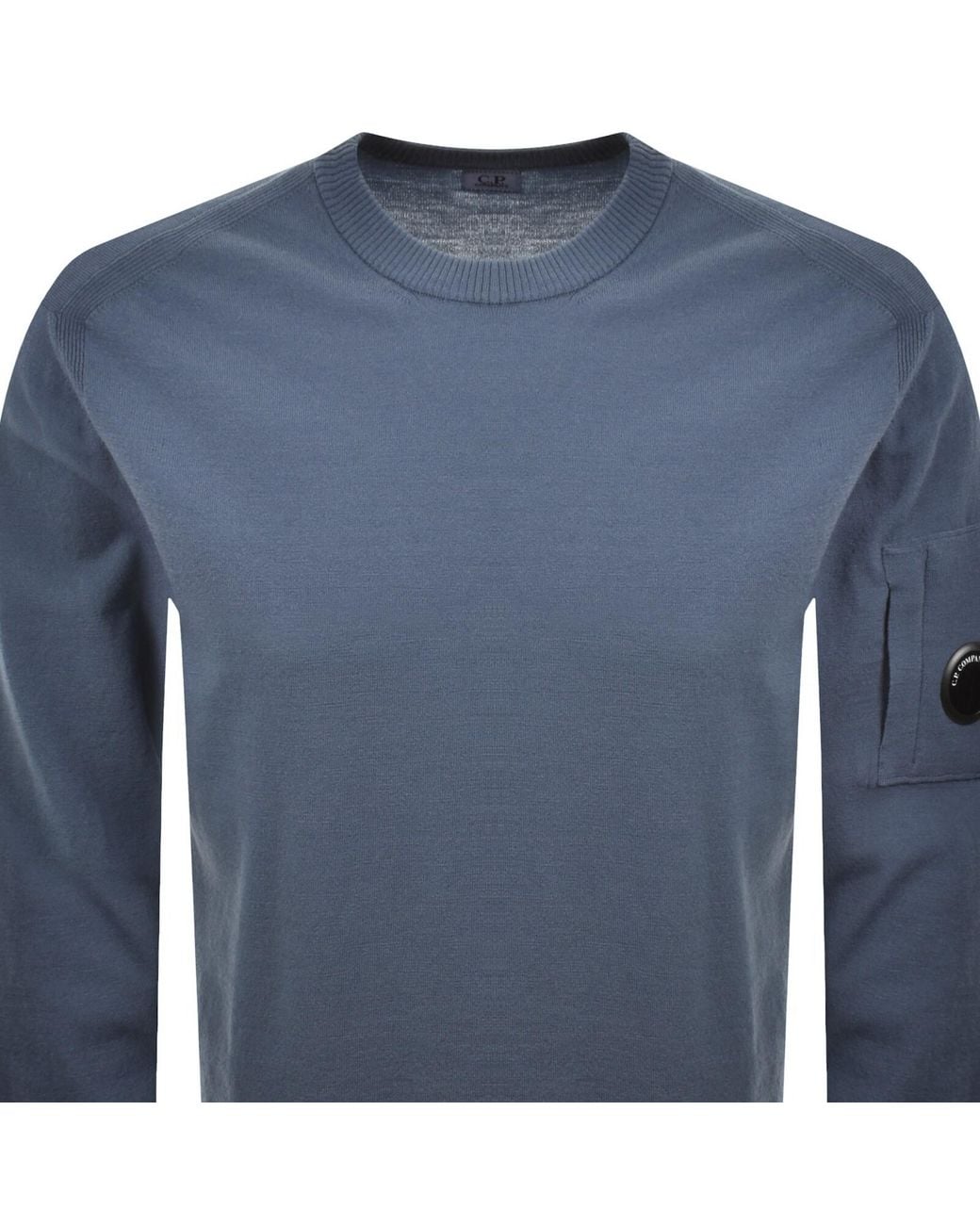 C P Company Blue Cp Company Rib Knit Jumper for men