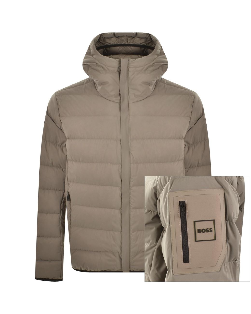 Boss Gray Boss Riplite Down Jacket for men