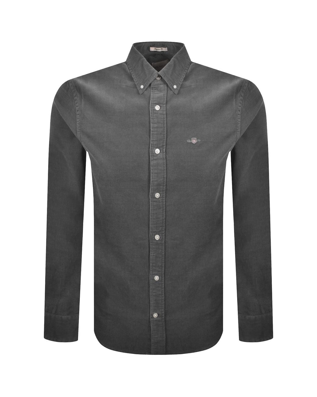 Gant Gray Corduroy Long Sleeved Shirt for men