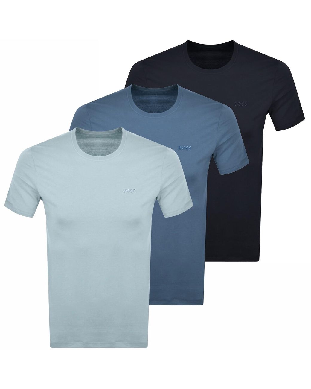 BOSS BUSINESS Blue Boss 3 Pack Crew Neck T Shirts for men