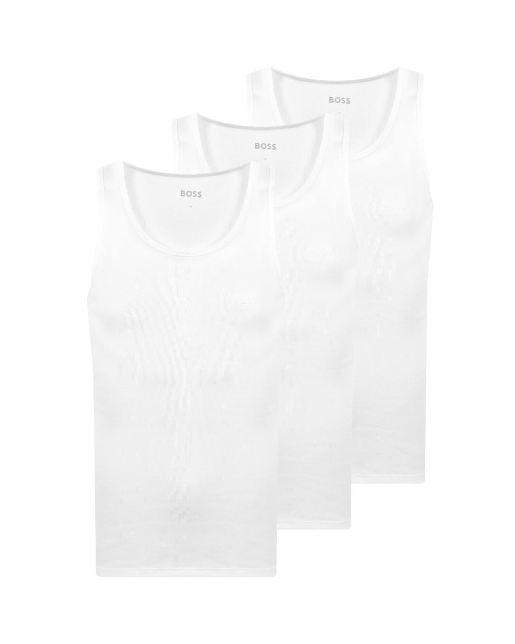 BOSS BUSINESS White Boss 3 Pack Vest T Shirts for men