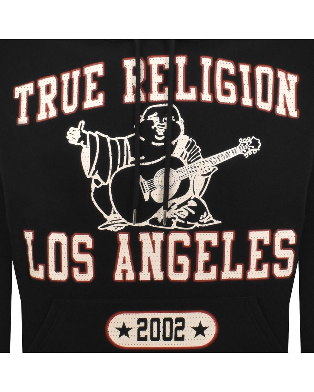 True Religion Black Mesh Print Hoodie for men