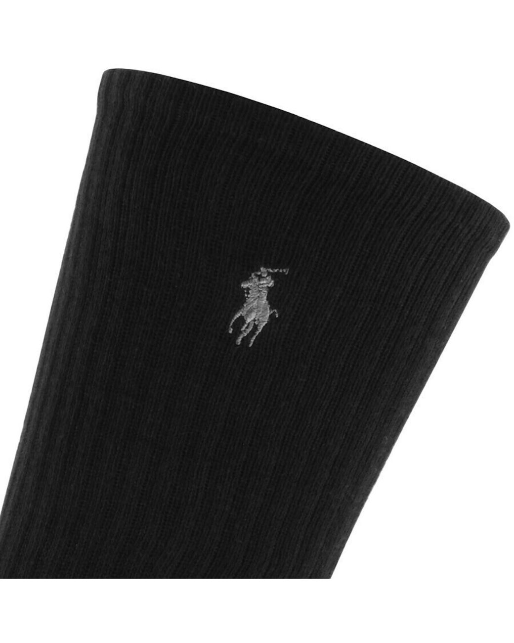Ralph Lauren Black 6 Pack Crew Socks for men