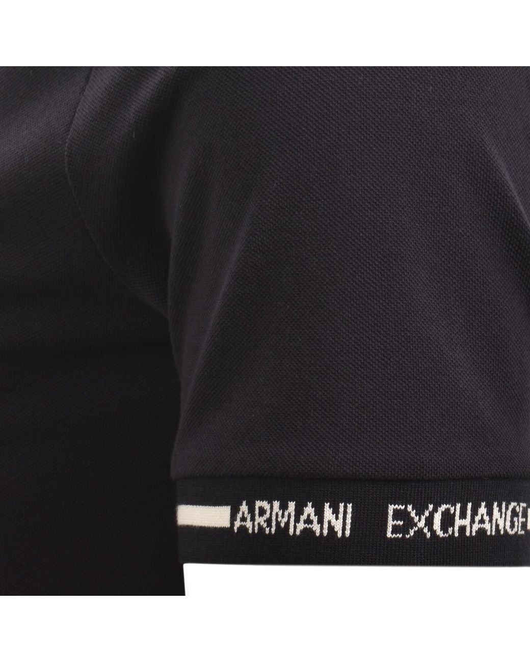 ARMANI EXCHANGE Black Pique T Shirt Deep for men