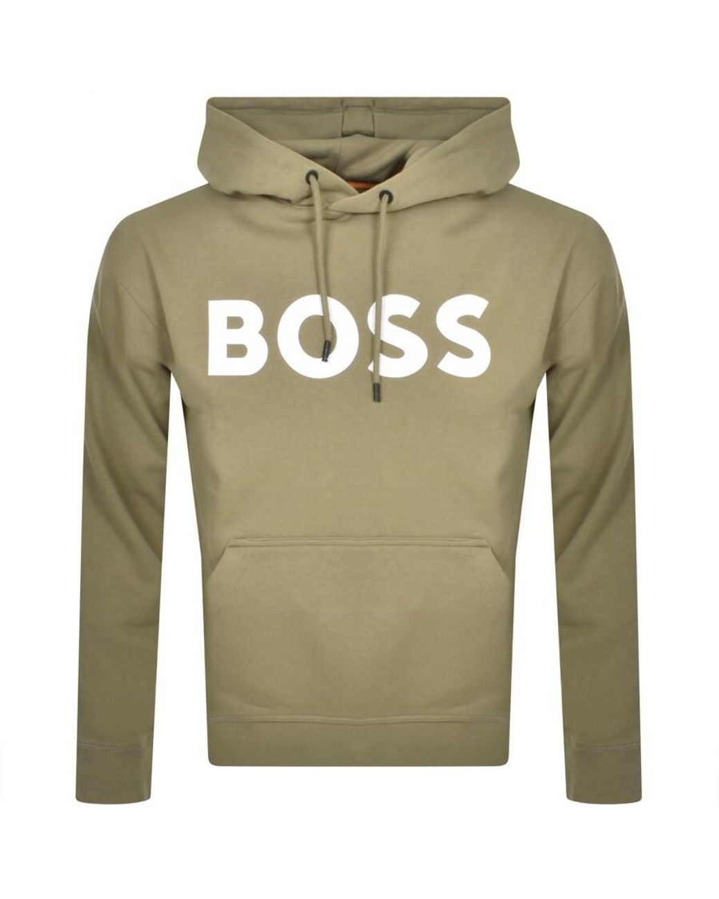 BOSS by HUGO BOSS Boss Basic Logo Hoodie in Green for Men | Lyst UK