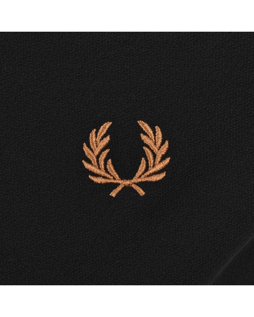 Fred Perry Black Crepe Pique Polo T Shirt for men