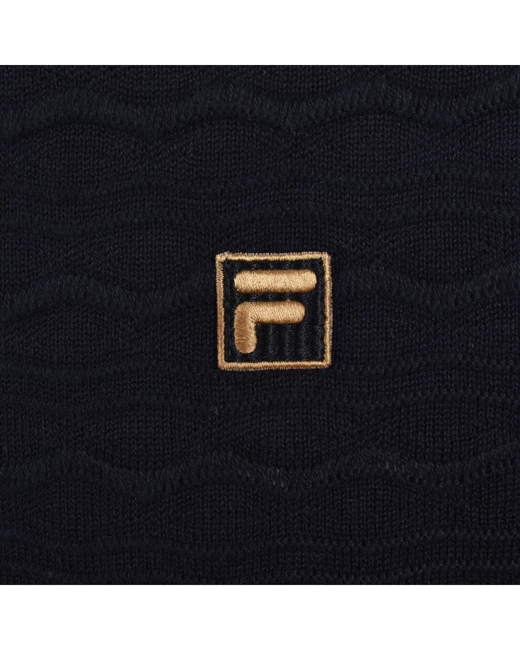 Fila Black Fila Textured Knit T Shirt for men