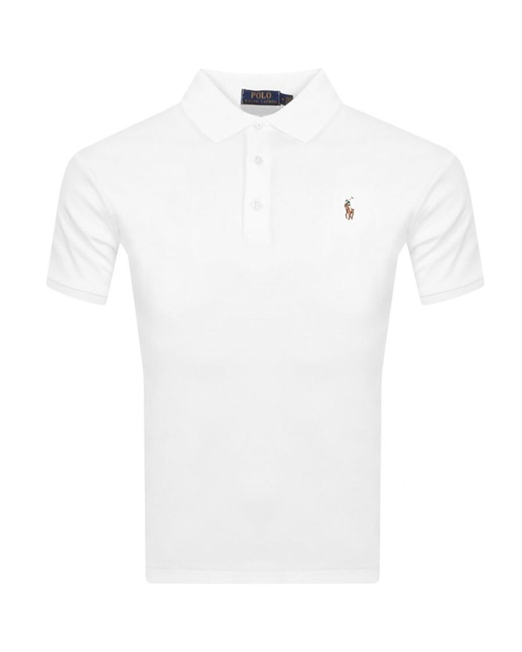 Ralph Lauren White Slim Fit Polo T Shirt for men