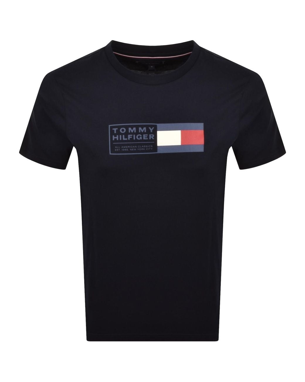 Tommy Hilfiger Black Text Box T Shirt for men