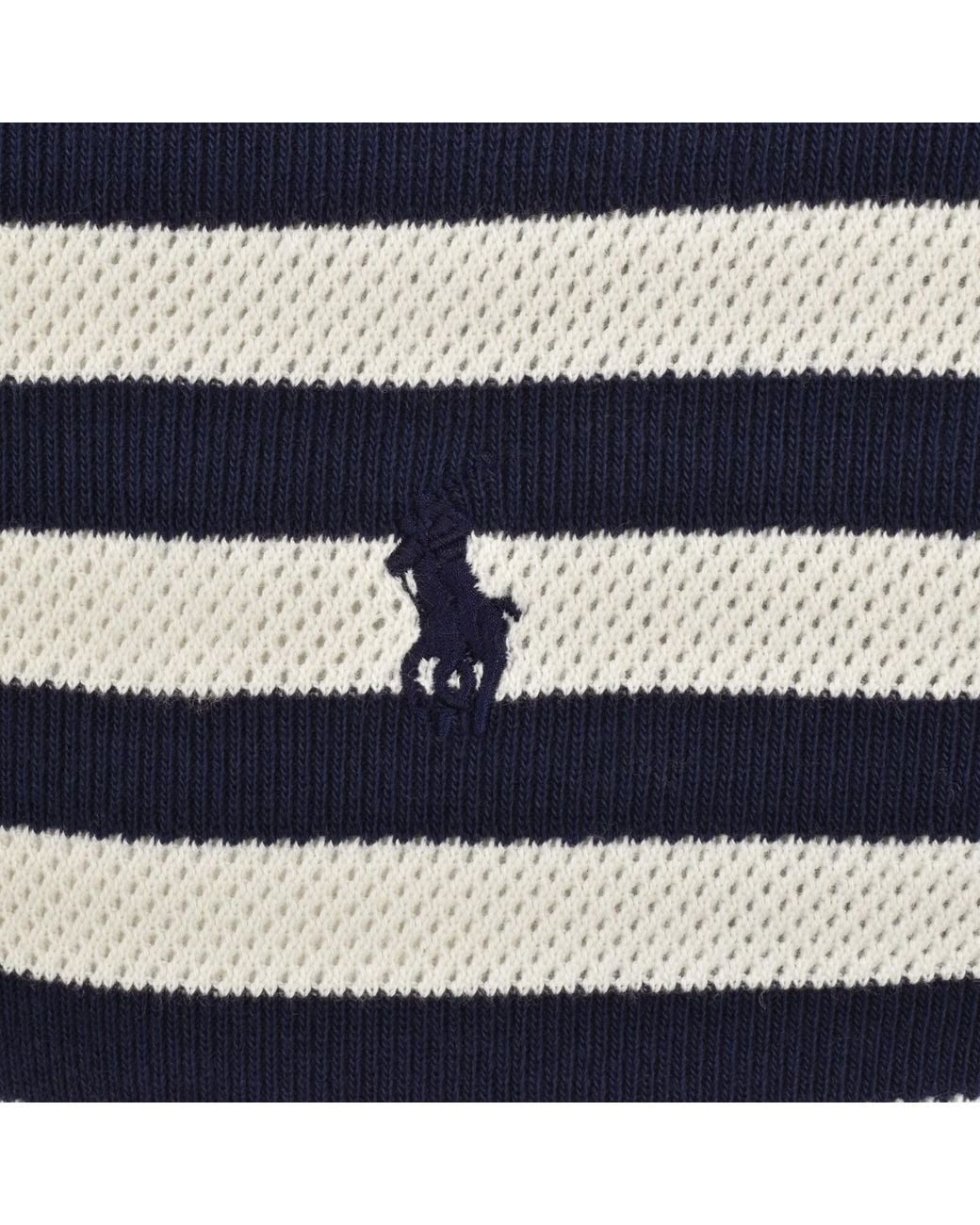 Ralph Lauren Blue Stripe Knit Polo T Shirt for men