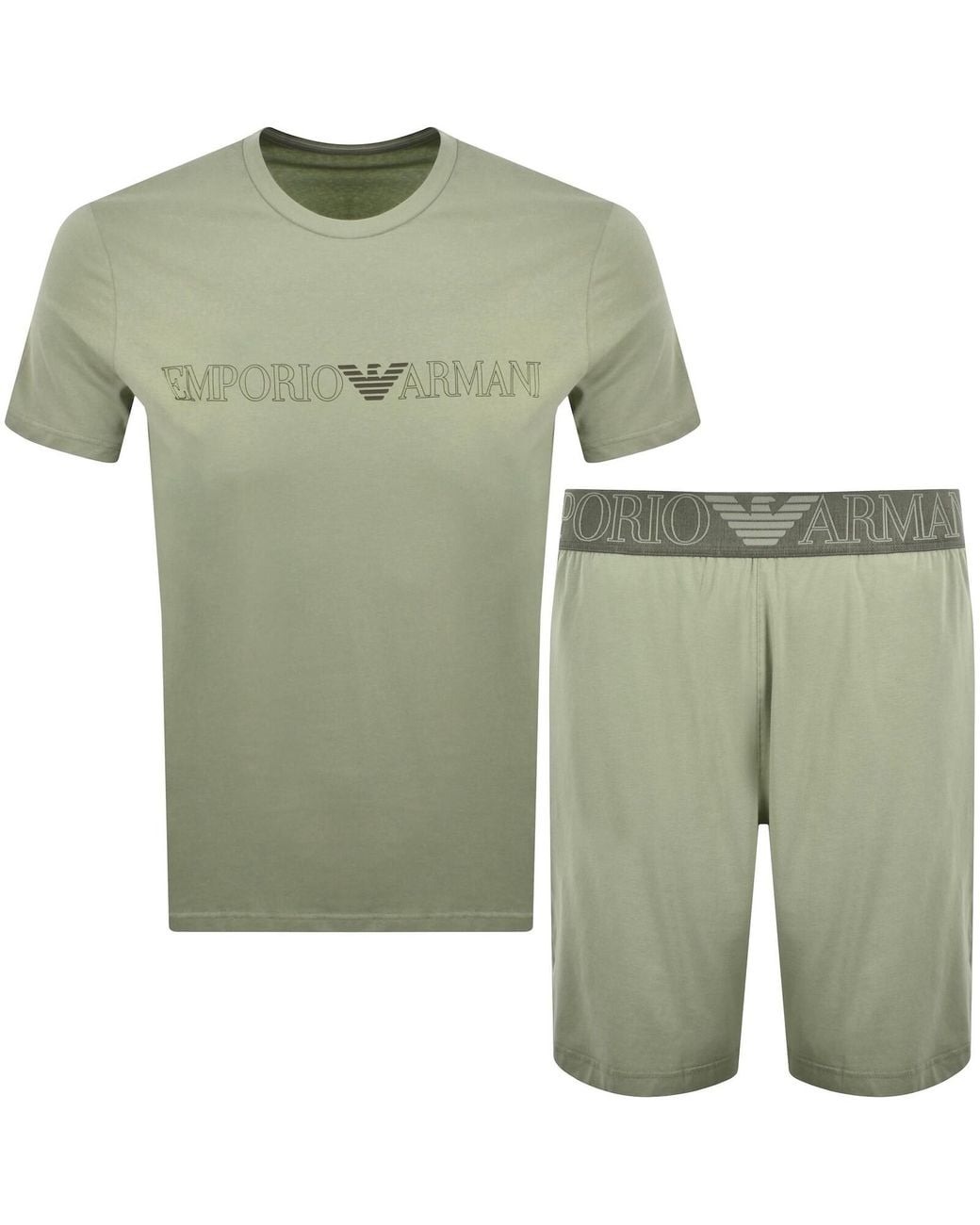 Armani Green Emporio Short Loungewear Set for men