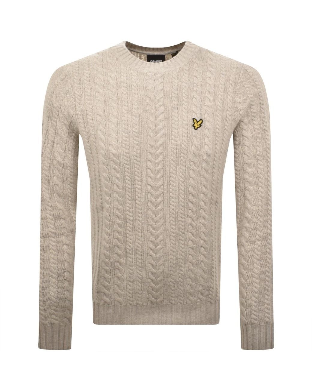 Lyle & Scott Gray Cable Knit Jumper for men
