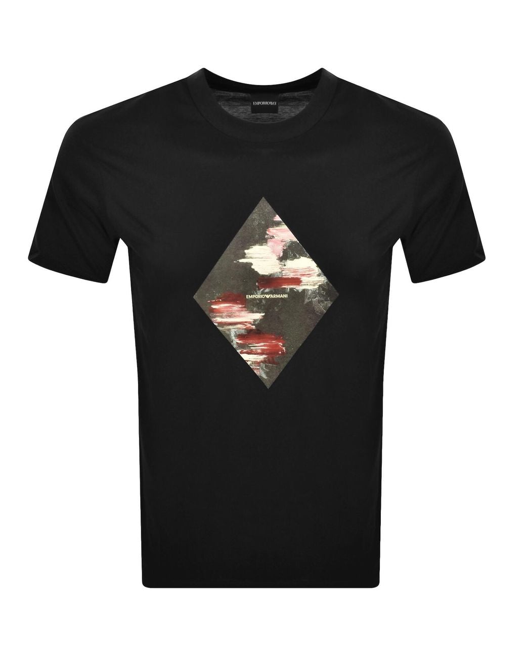 Armani Black Emporio Short Sleeve Logo T Shirt for men