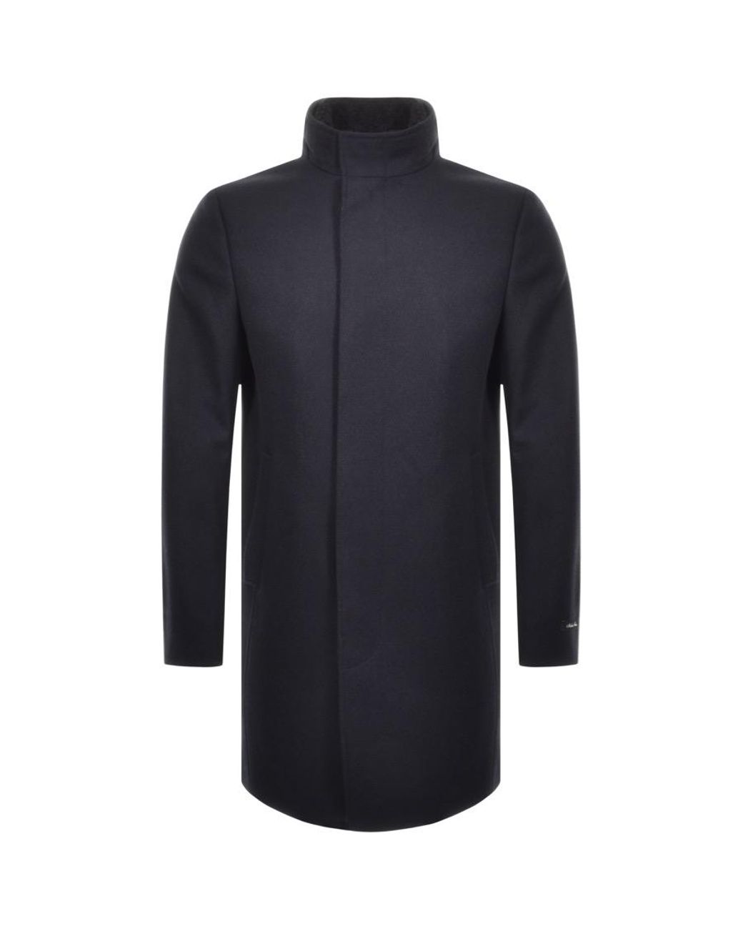 Ted Baker Funnel Neck Coat With Removable Inner in Blue for Men | Lyst