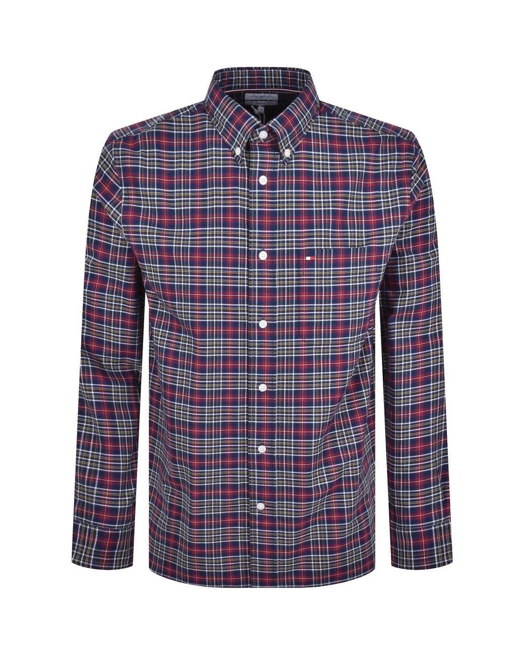 Tommy Hilfiger Blue Long Sleeve Tartan Shirt for men