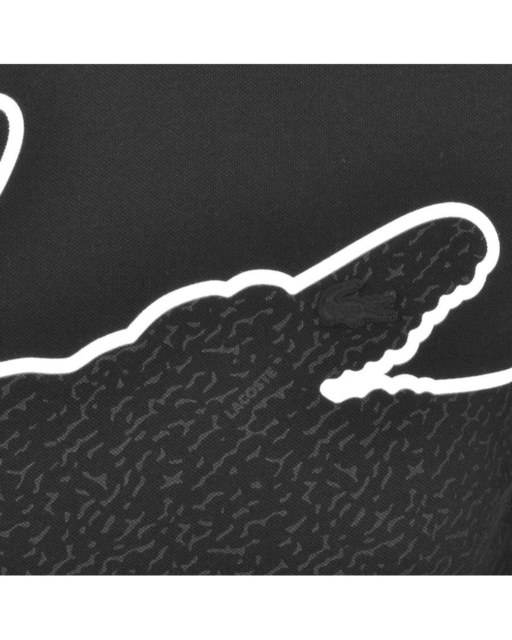 Lacoste Crocodile Print Logo T Shirt in Black for Men | Lyst