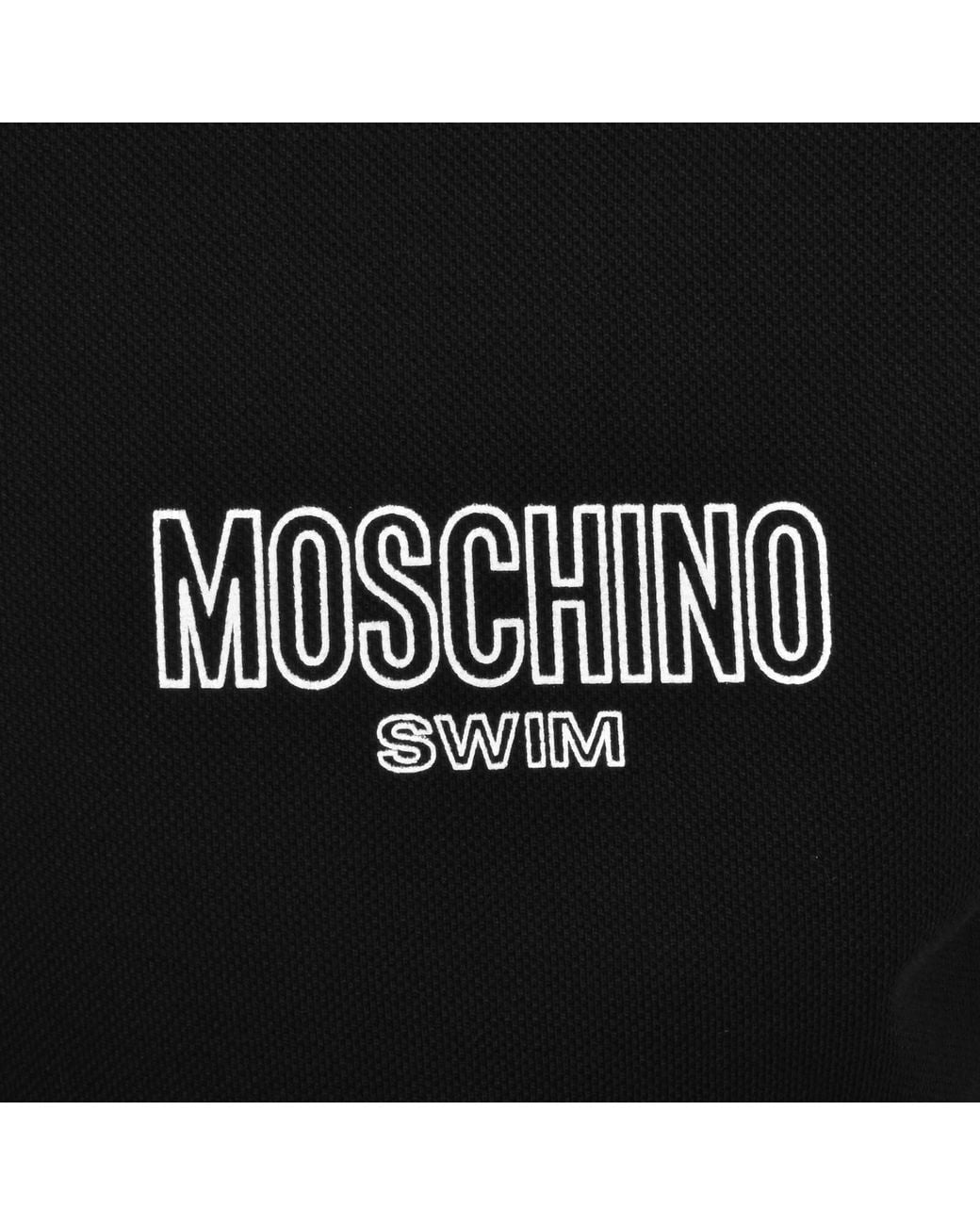 Moschino Black Swim Short Sleeved Polo T Shirt for men