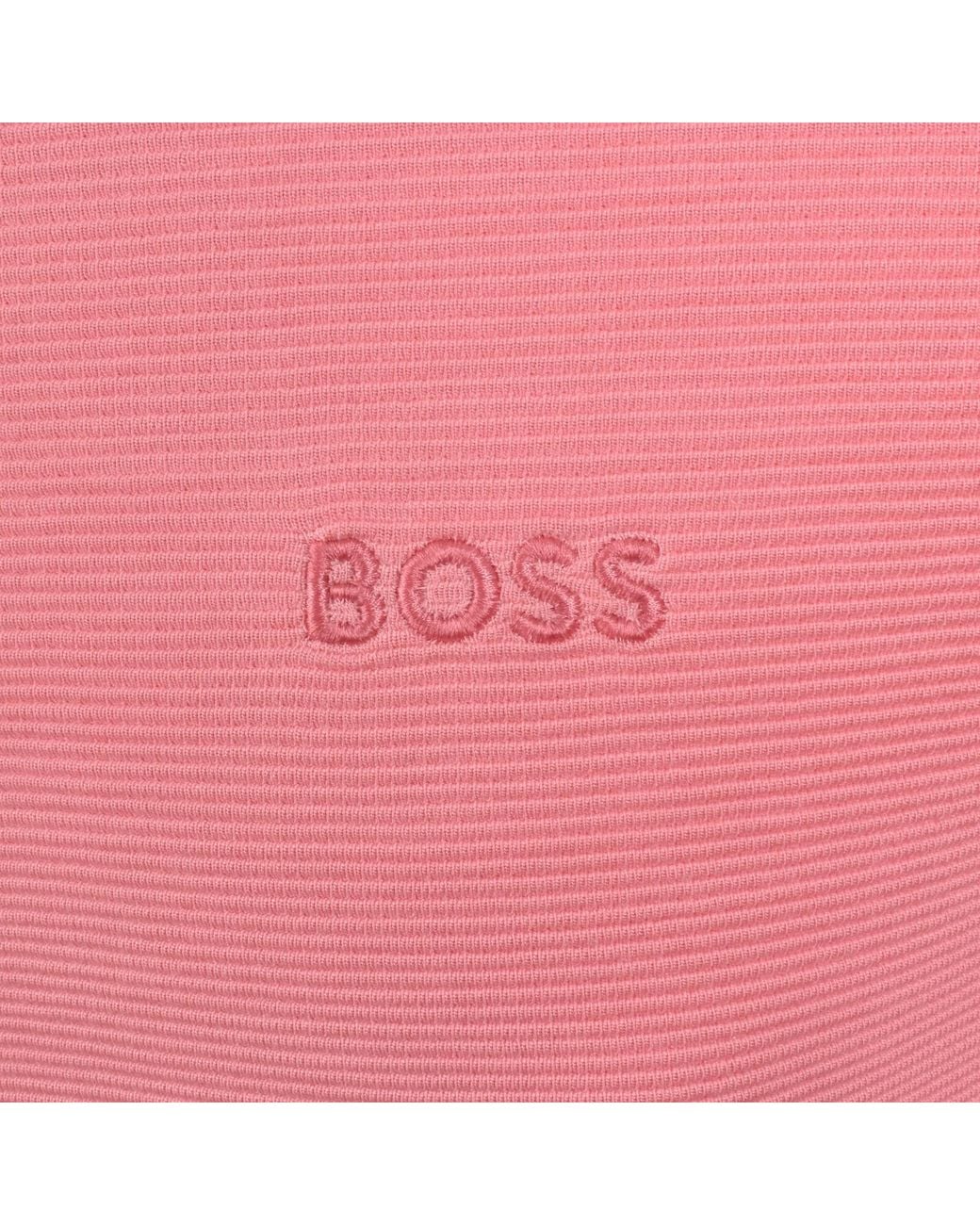BOSS BUSINESS Pink Boss Short Sleeve Rib T Shirt for men