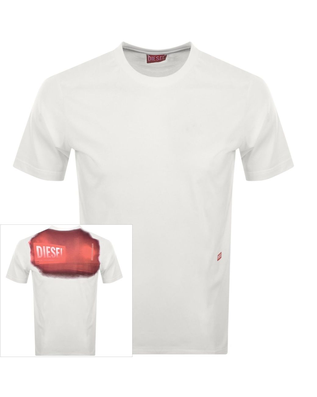 DIESEL White T Adjust Slits T Shirt Off for men