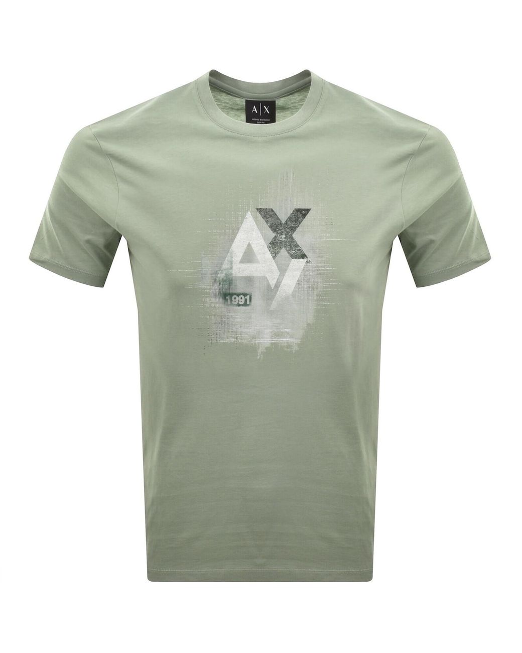 ARMANI EXCHANGE Green Logo T Shirt for men