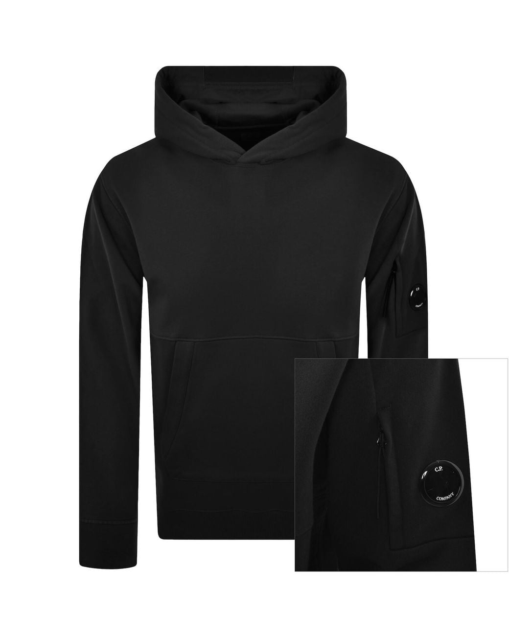 C P Company Black Cp Company Diagonal Raised Hoodie for men